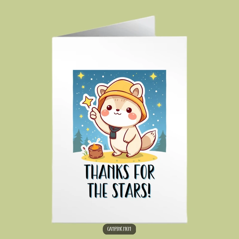 Kawaii Starry Night Thank You Card: Free Printable Grateful Gaze!