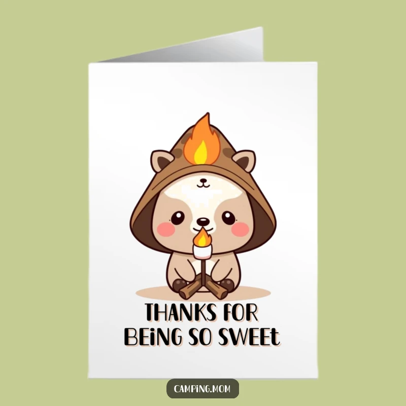 Free Printable Thank You Card: Grateful Camper Marshmallow Thanks - Cozy Gift