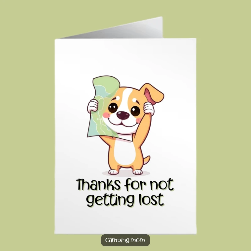 Free Printable Thank You Card: Dog's Map Confusion Sends Thanks!