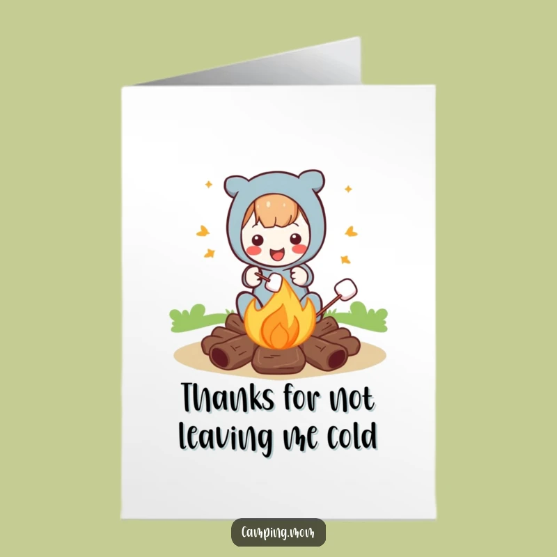 Free Printable Thank You Card: Campfire Character, Hilarious Downloadable Gift
