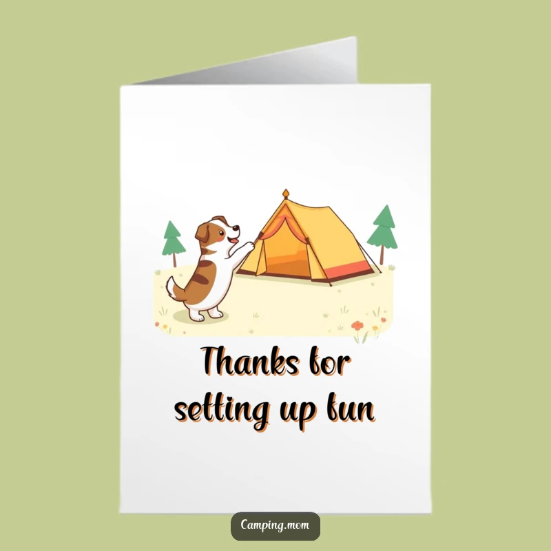Free Printable Thank You Card: Dog Grateful for Tent Adventure!