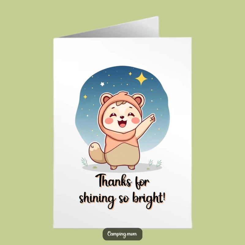 Free Printable Thank You Card: Funny Camping Mom, Starry Night Gratitude