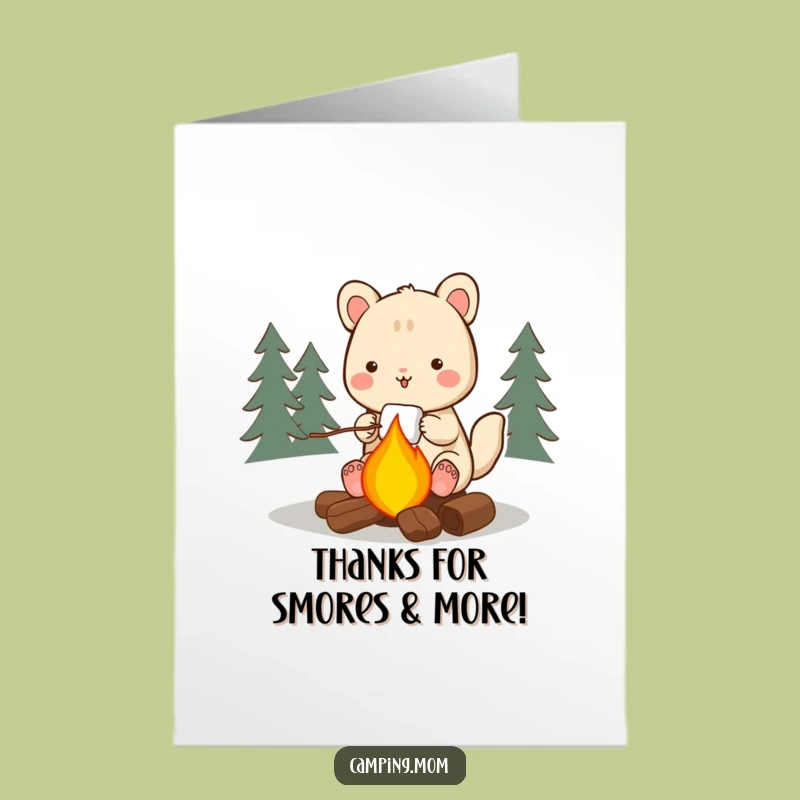 Free Printable Thank You Card: Grateful Camping Animal Loves Your Kindness!