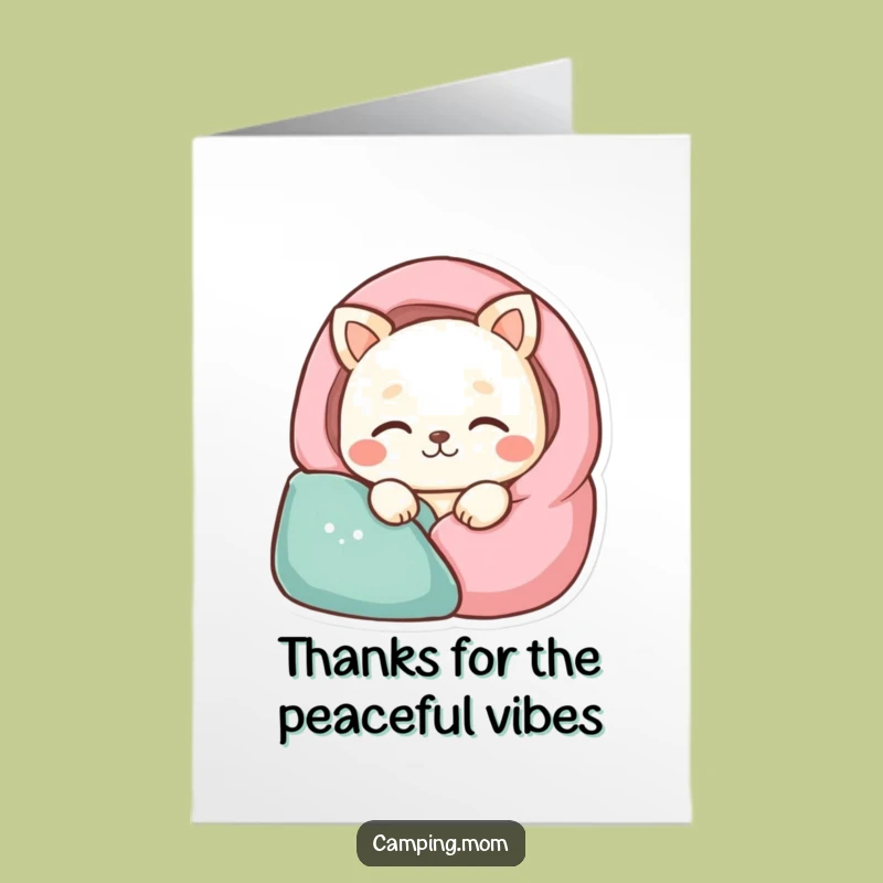 Free Printable Thank You Card: Peaceful Sleepy Animal Design for a Relaxing Downloadable Gift