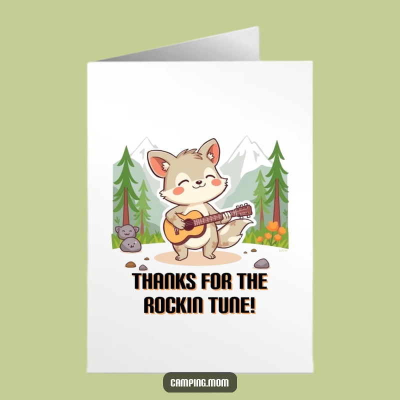 Free Printable Thank You Card: Wild Guitar Animal, Musical Thanks, Downloadable Gift