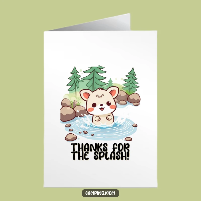 Kawaii Splashy Thank You Card: Free Printable Grateful Ripples!