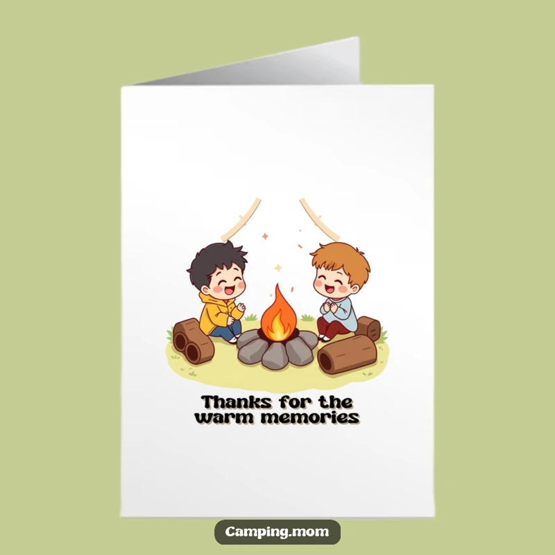 Free Printable Campfire Thank You Card: Funny Downloadable Gift for Cherished Memories
