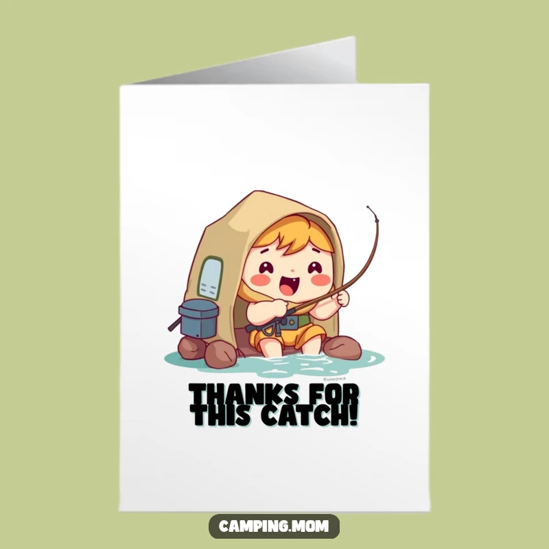 Kawaii Camper Thanks: Funny Free Printable Card for Gratitude!