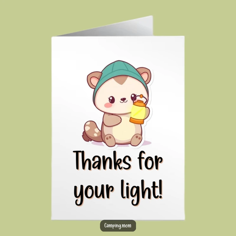 Free Printable Camping Animal Lantern Thank You Card - Funny DIY Gift
