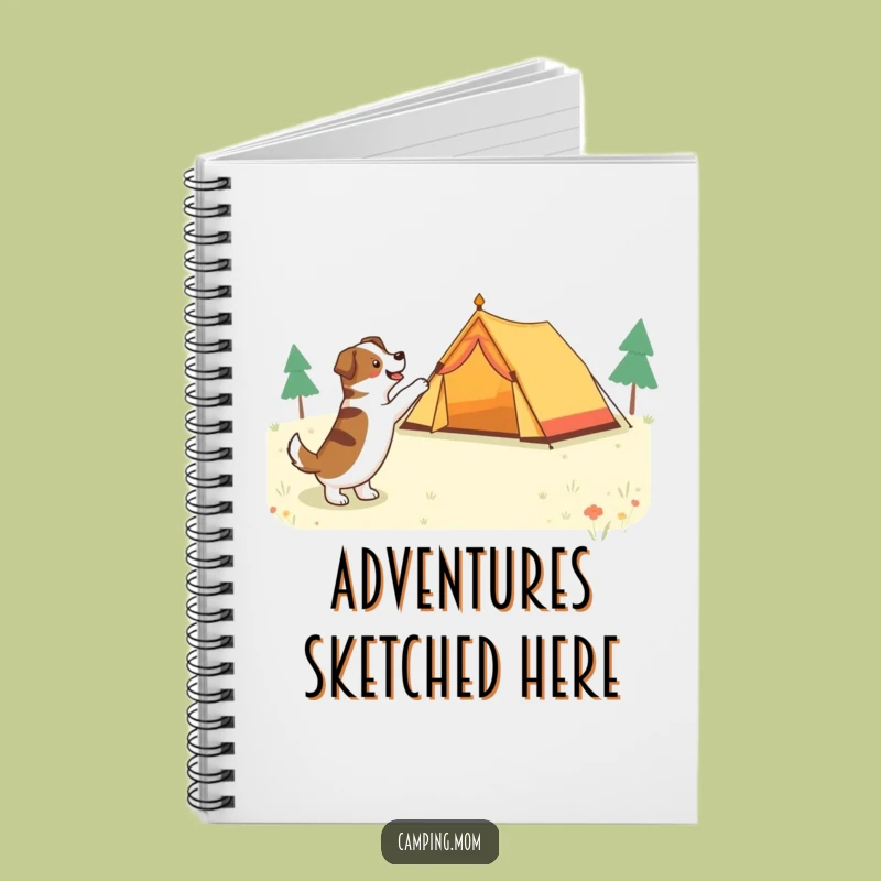Funny Camping Dog Journal - Adventure Tent Notebook Gift