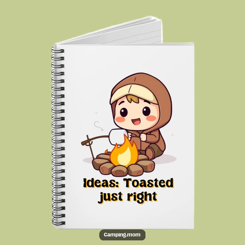 Funny Campfire Marshmallow Notebook: Smiling Character Roasting Treat, A Creative Funny Gift.