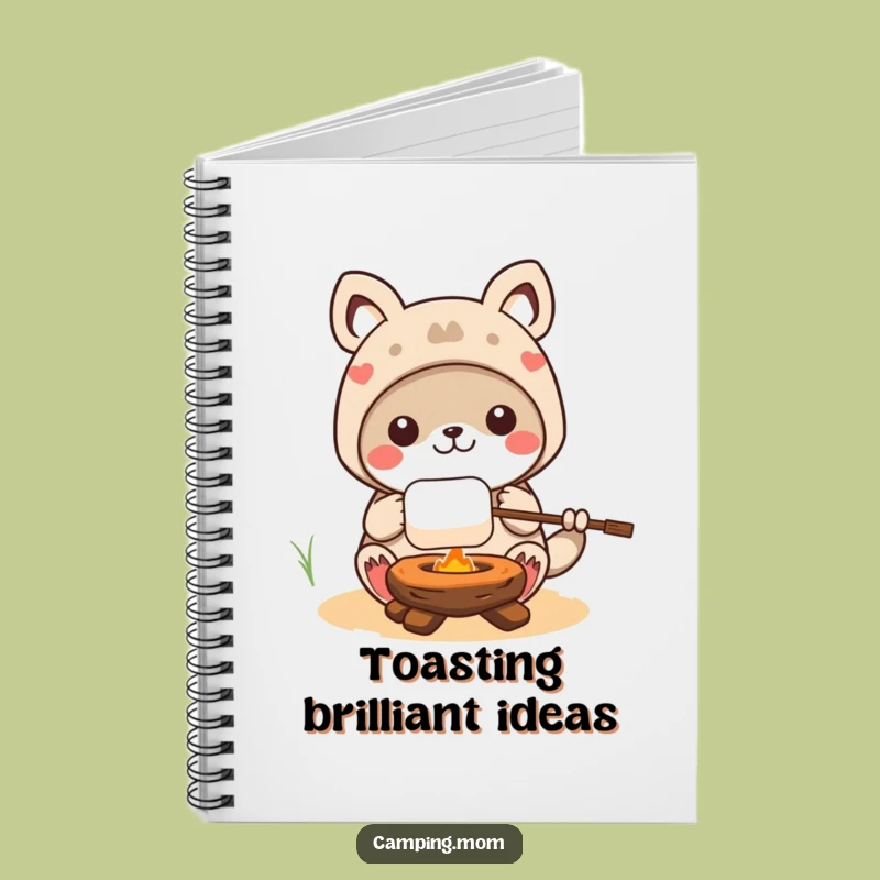 Funny Kawaii Camping Animal Marshmallow Journal - Write Inspired!