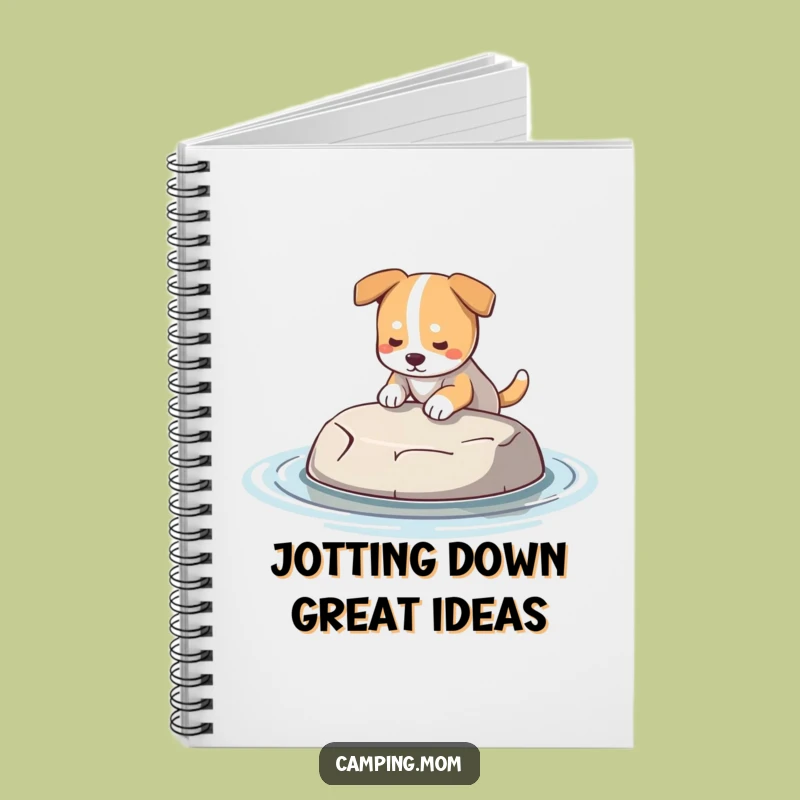 Funny Dog Skipping Stone Notebook - Jot Down Nature Notes, Perfect Gift
