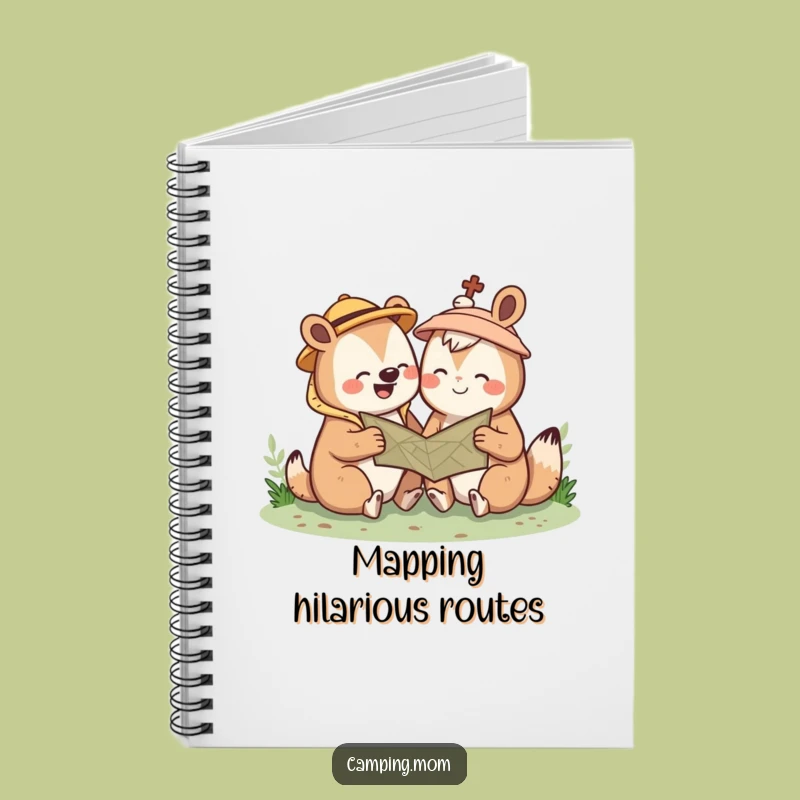 Funny Kawaii Camping Animal Notebook: Giggle Map Journal, Hilarious Adventure Notes, Perfect Gift