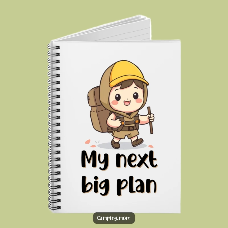 Funny Kawaii Hiker Notebook: Journaling Camper Character Backpacking Gift