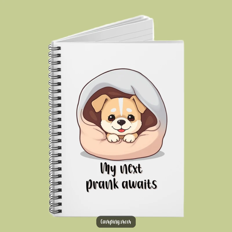 Funny Dog Sleeping Bag Notebook - Jot Down Secrets, Perfect Gift for Planners