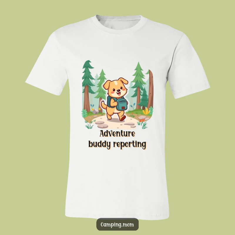 Funny Trail Hiking Dog T-Shirt - Happy Camper Adventure Tee