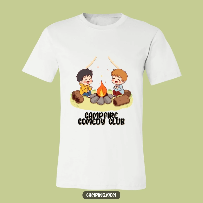 Funny Campfire Laugh Character T-Shirt, Wear Your Good Times with Humorous Style