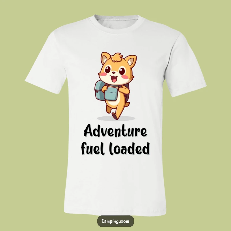 Funny Animal Explorer T-Shirt: Excited Wanderer with Backpack for a Comical Gift
