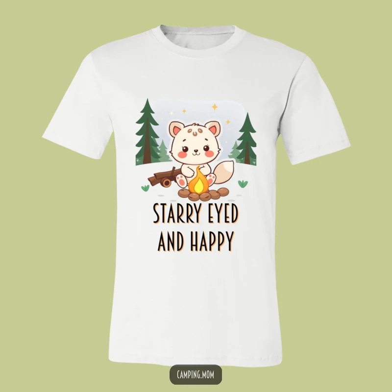 Funny Animal Night Sky T-Shirt: Joyful Camper Under Stars for a Comical Gift