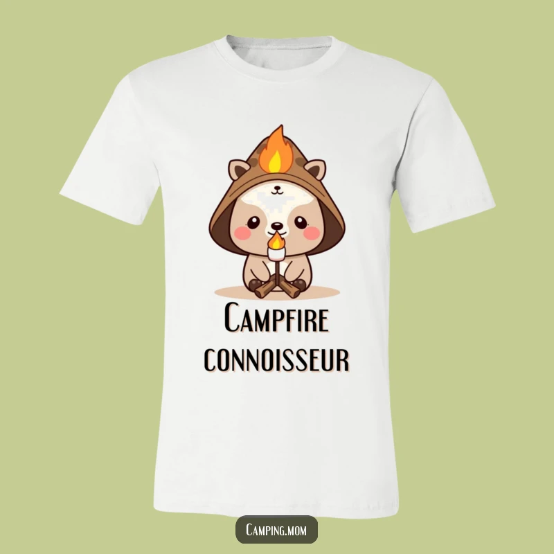 Funny Campfire Character T-Shirt: Outdoor Adventure Apparel and Roasting Gift