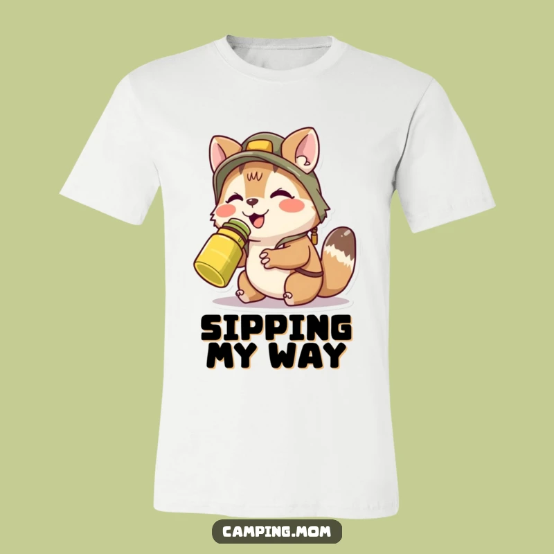 Funny Camping Animal Canteen Sipper T-Shirt - Refreshing Humor Tee