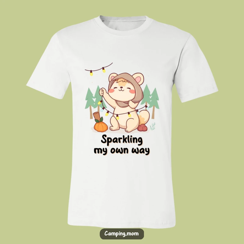 Funny Camping Mom Fairy Lights T-Shirt, Energetic Decorator Gift for Her, Twinkle