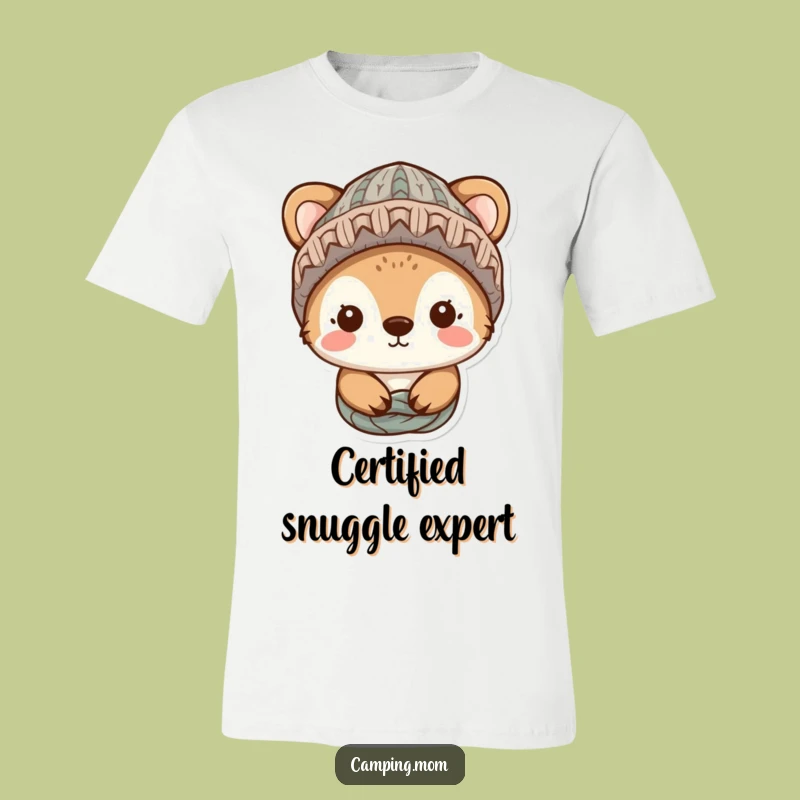 Funny Cozy Animal T-Shirt - Comfy Knitted Hat Character Apparel for a Hilarious and Warm Gift