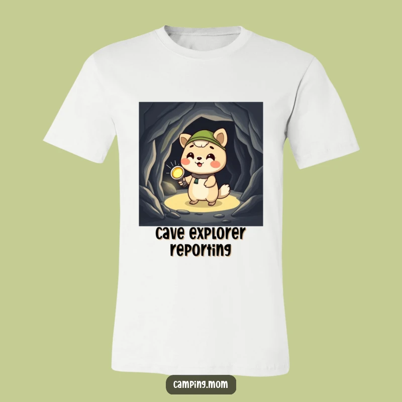 Funny Giggling Animal T-Shirt: Cave Explorer Flashlight Tee