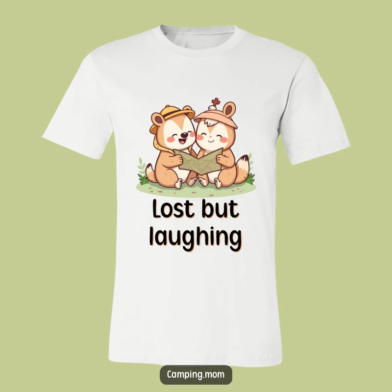 Funny Kawaii Camping Animal T-Shirt: Giggle Map Fun, Hilarious Outdoorsy Tee, Perfect Gift