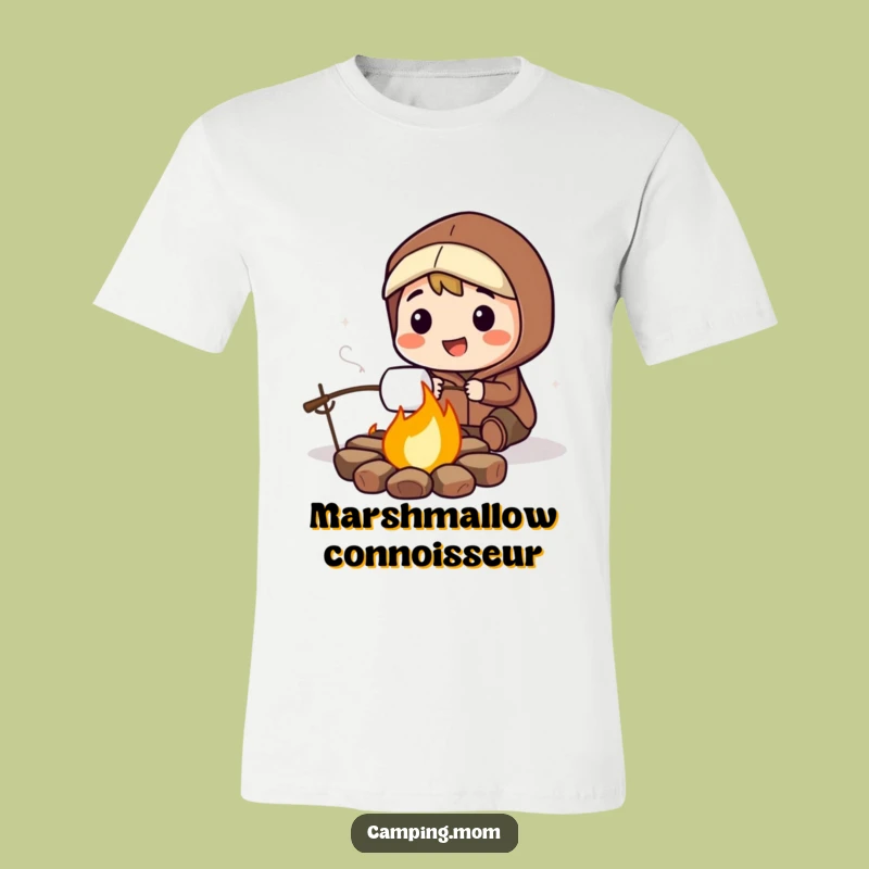 Funny Smores Campfire T-Shirt: Happy Character Roasting Marshmallows, The Perfect Funny Gift.