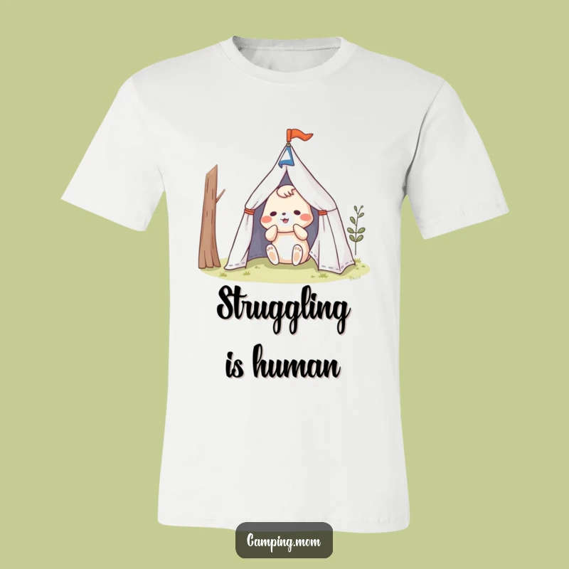 Funny Tent Struggle T-Shirt - Hilarious Animal Camping Mishap Tee, Your Funny Gift