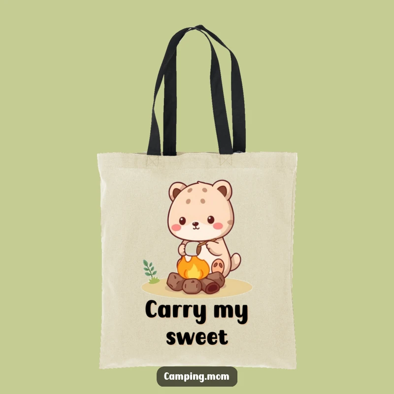 Funny Kawaii Camping Animal Tote Bag: Carry Your Sweet Treats!