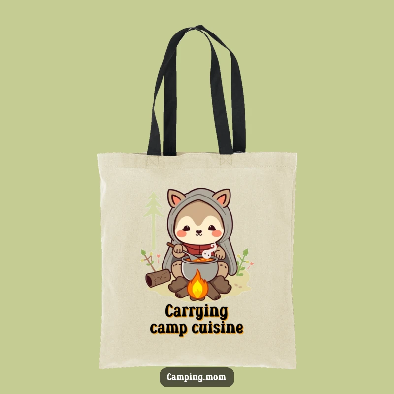 Funny Camping Mom Animal Tote Bag, Camp Kitchen Essential, Outdoor Gift