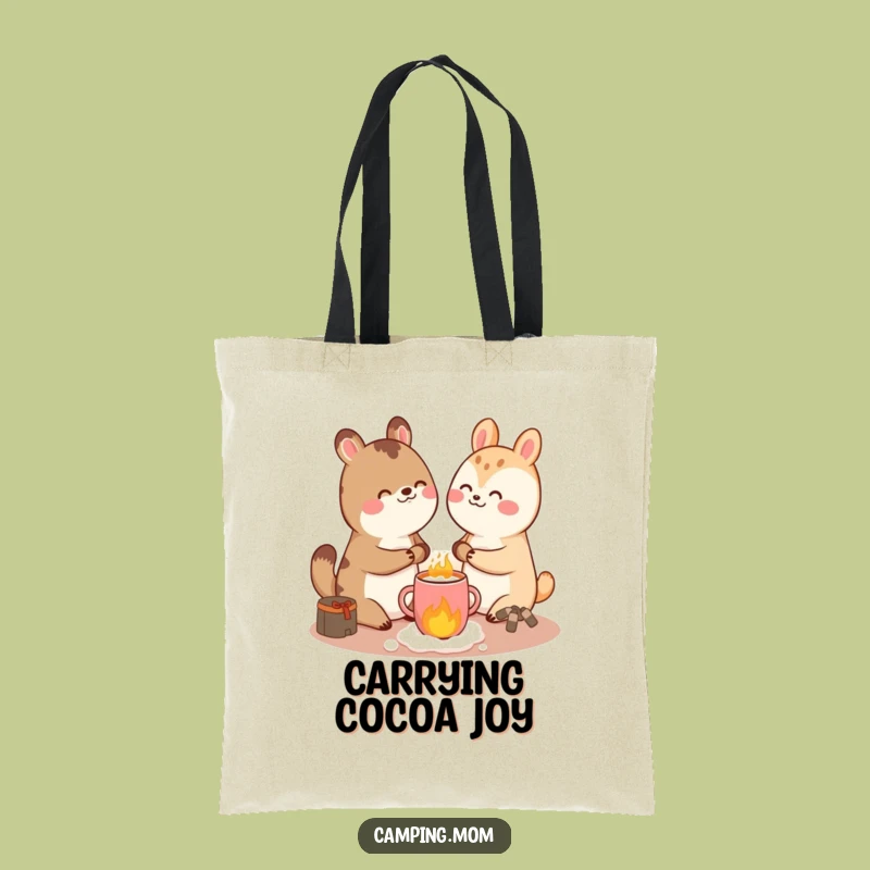 Funny Giggling Animal Tote Bag - Hilarious Cocoa Lover Carry-All for a Charming and Funny Gift
