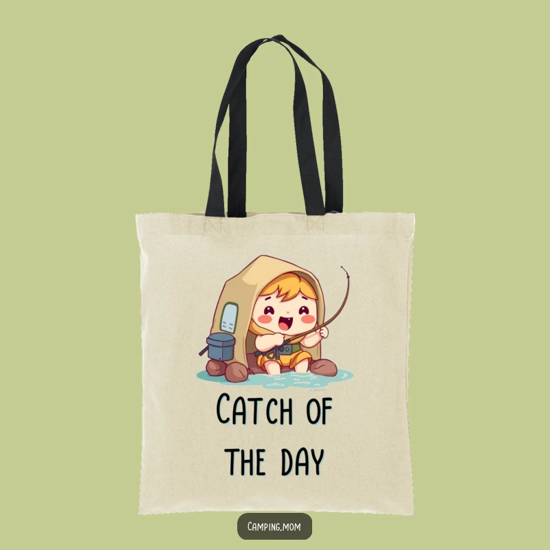 Stylish Funny Kawaii Camper Tote Bag: Fisherman Theme, Practical Gift