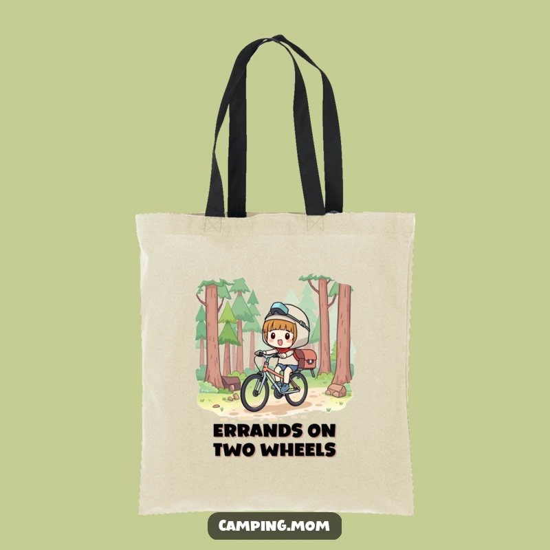 Stylish Funny Kawaii Camper Tote Bag: Cyclist Theme, Practical Gift