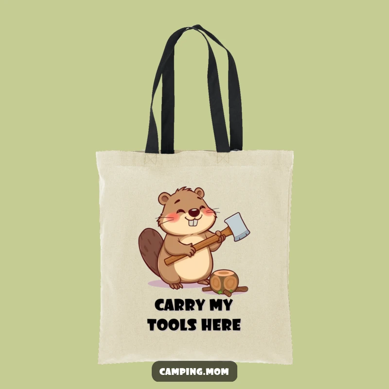 Funny Beaver Tote Bag: Giggling Chopper Design - Your New Favorite Funny Gift