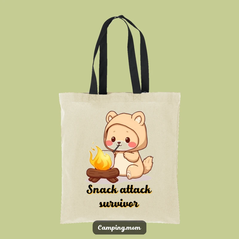 Funny Camping Mom Tote Bag, Golden Marshmallow Roasting Fun, Perfect Gift for Her