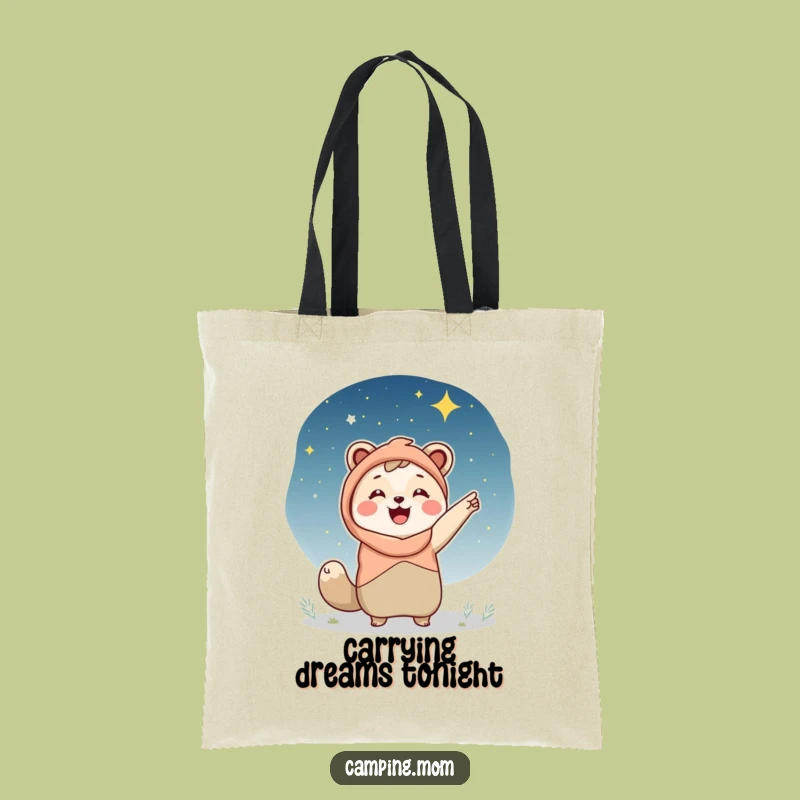 Funny Camping Mom Tote Bag, Starry Night Adventure, Perfect Gift for Her