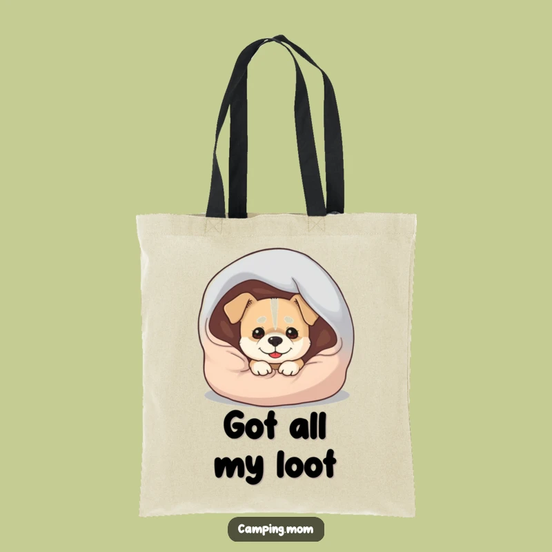 Funny Dog Sleeping Bag Tote Bag - Carry Your Mischief, Perfect Gift for Adventurers