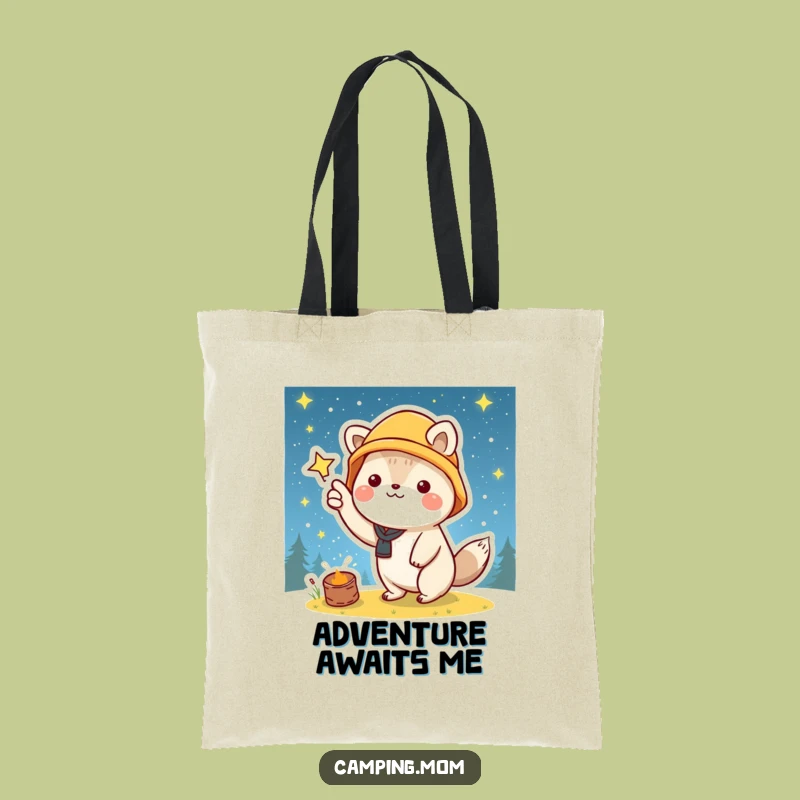 Funny Kawaii Camping Tote Bag: Starry Night Pointer - Carry Your Dreams