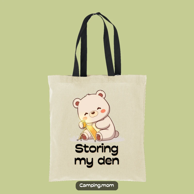 Funny Mama Bear Tote Bag: Carry Your Camping Gear with a Smile
