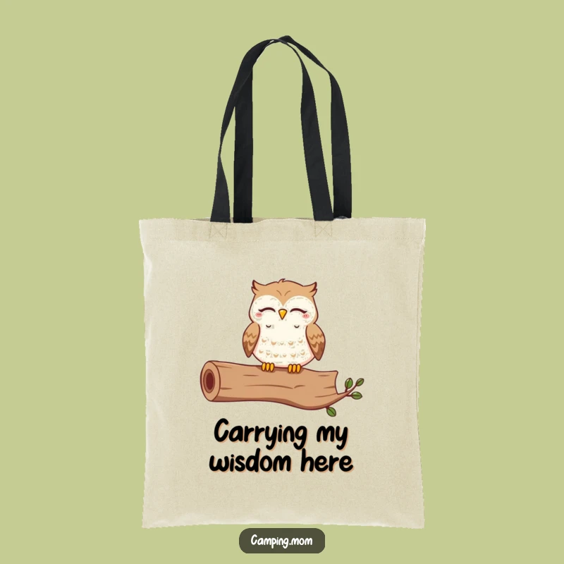 Funny Owl Tote Bag: Contented Hooting Owl Design - A Chic Funny Gift