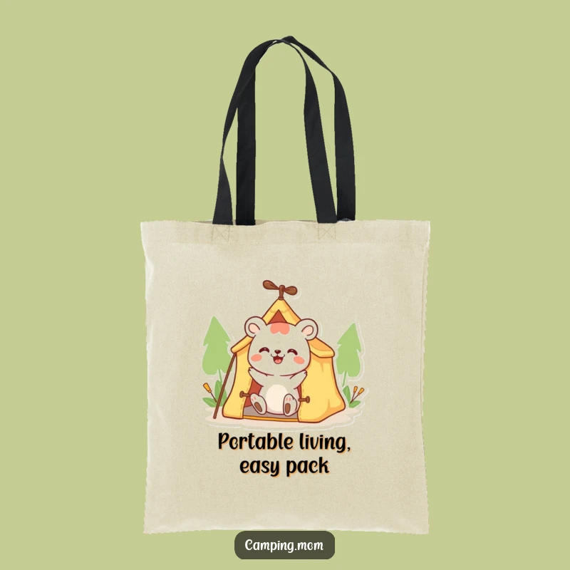 Funny Animal Tote Bag: Enthusiastic Camper, Your Go-To Funny Gift for Everyday Adventures